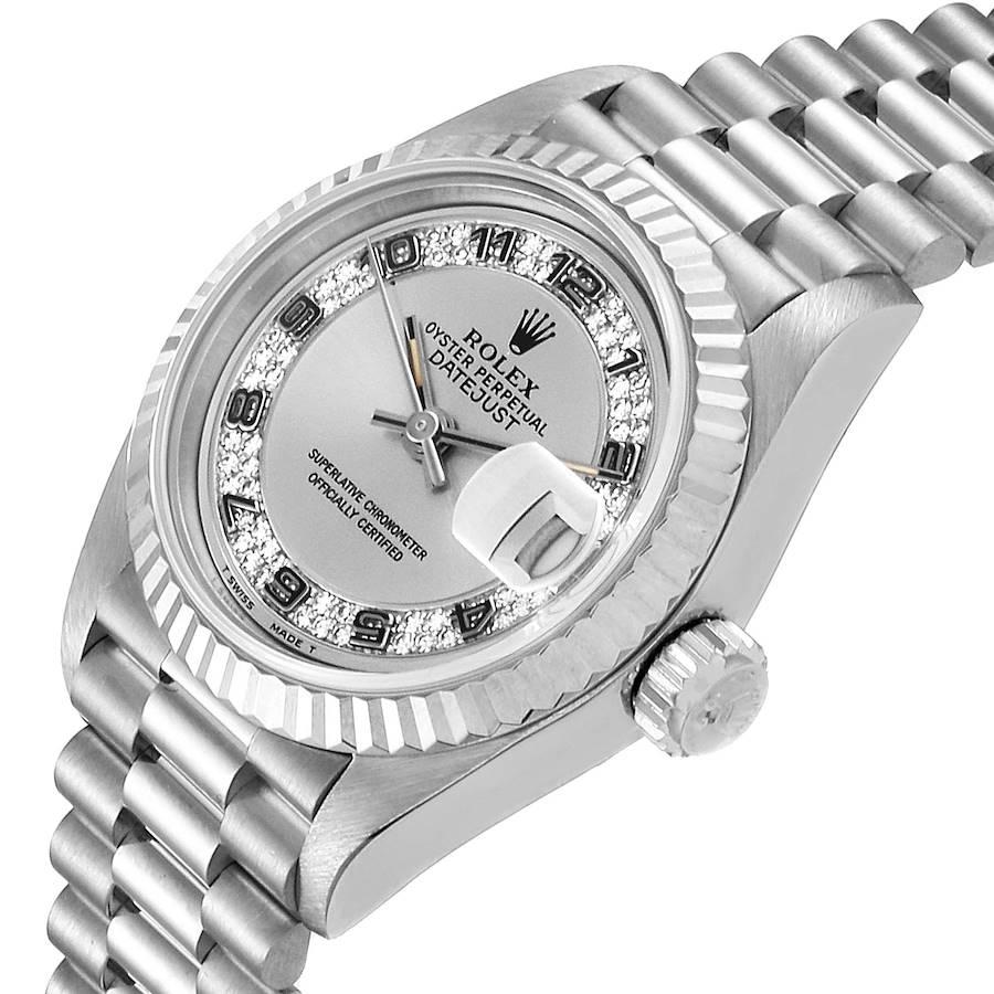 Rolex President White Gold Myriad Diamond Dial Ladies Watch 69179 Box Papers 1