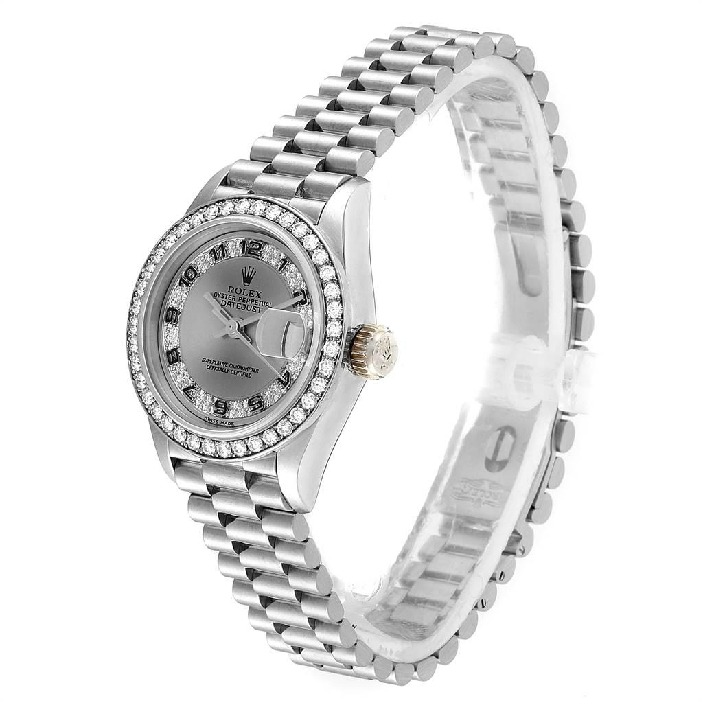 Women's Rolex President White Gold Myriad Diamond Dial Ladies Watch 69179 For Sale
