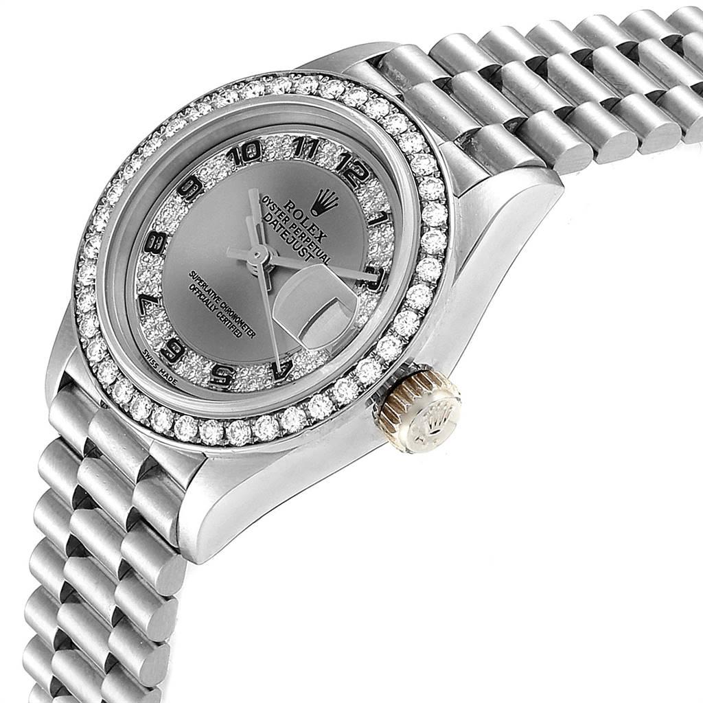 Rolex President White Gold Myriad Diamond Dial Ladies Watch 69179 For Sale 1