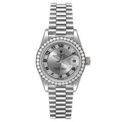 Rolex President White Gold Myriad Diamond Dial Ladies Watch 69179