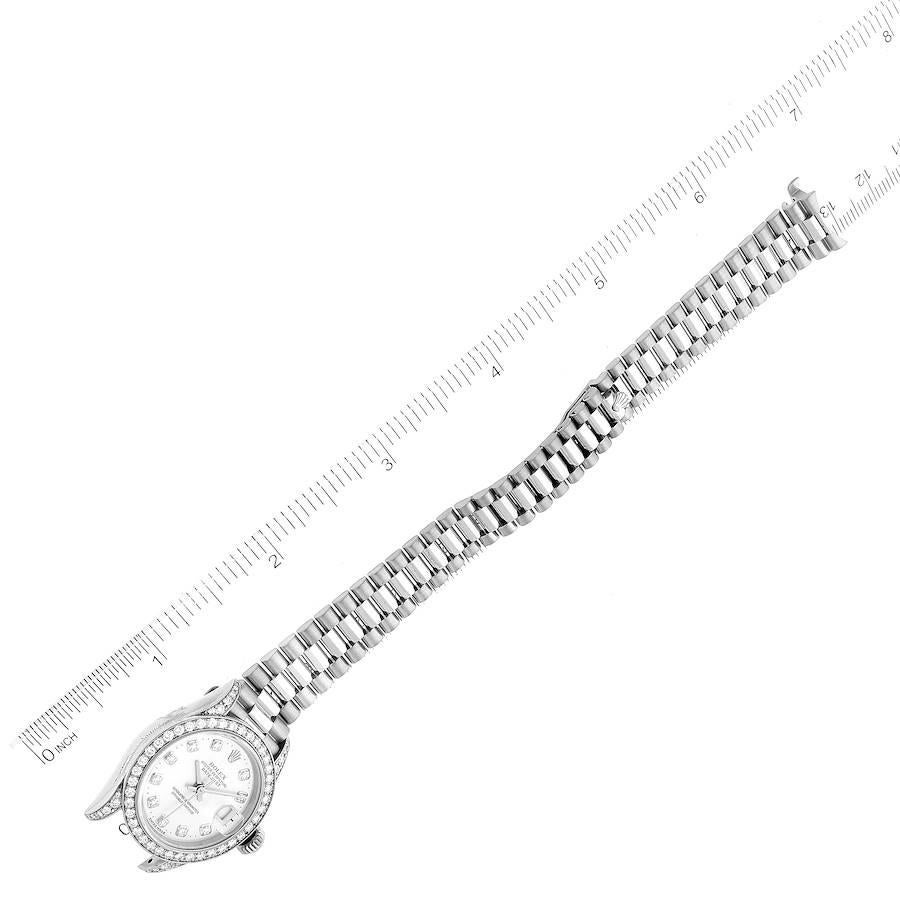 Rolex President White Gold Silver Diamond Dial Ladies Watch 79159 For Sale 4