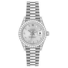 Rolex President White Gold Silver Diamond Dial Ladies Watch 79159