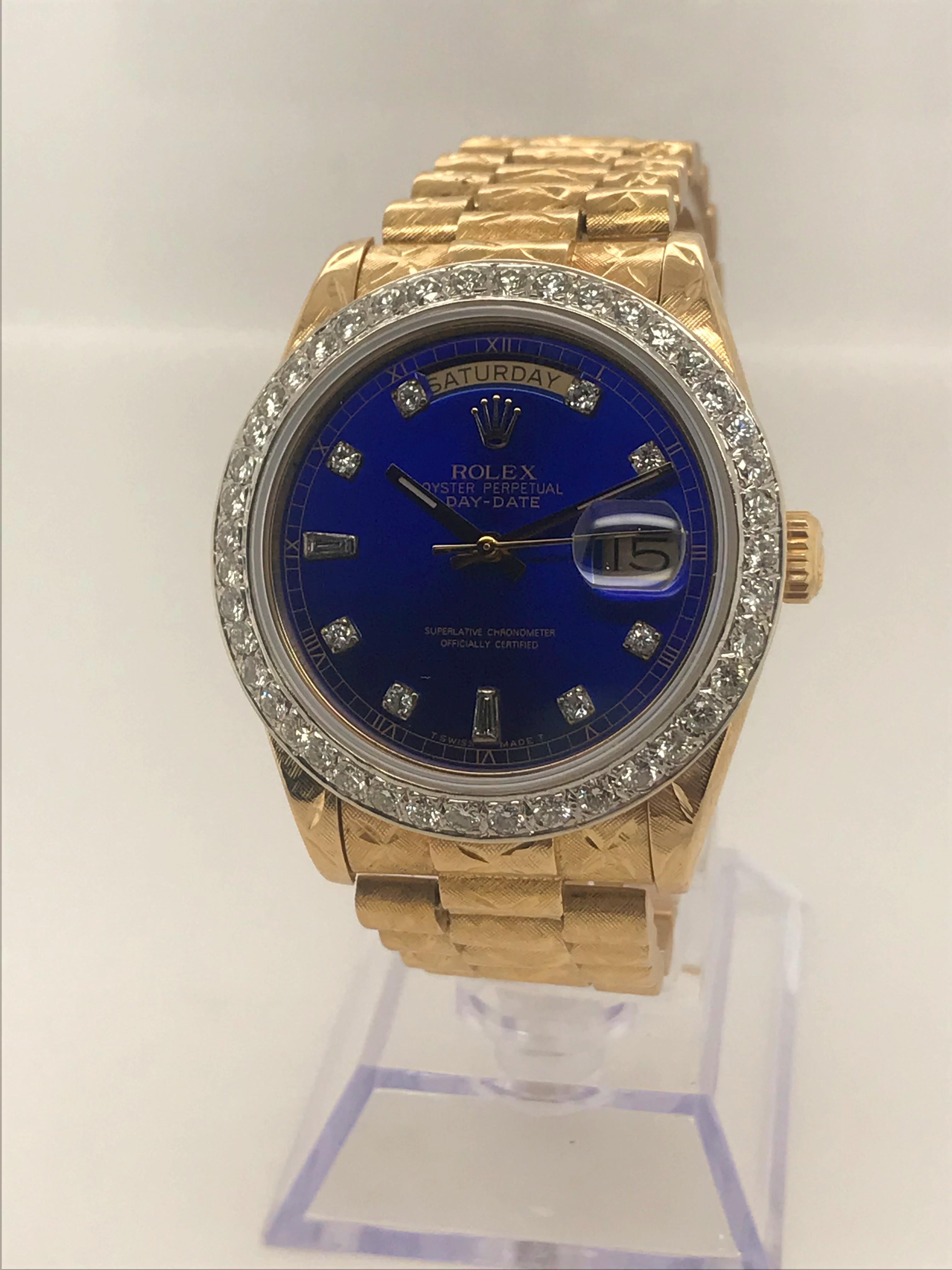 rolex presidential blue face