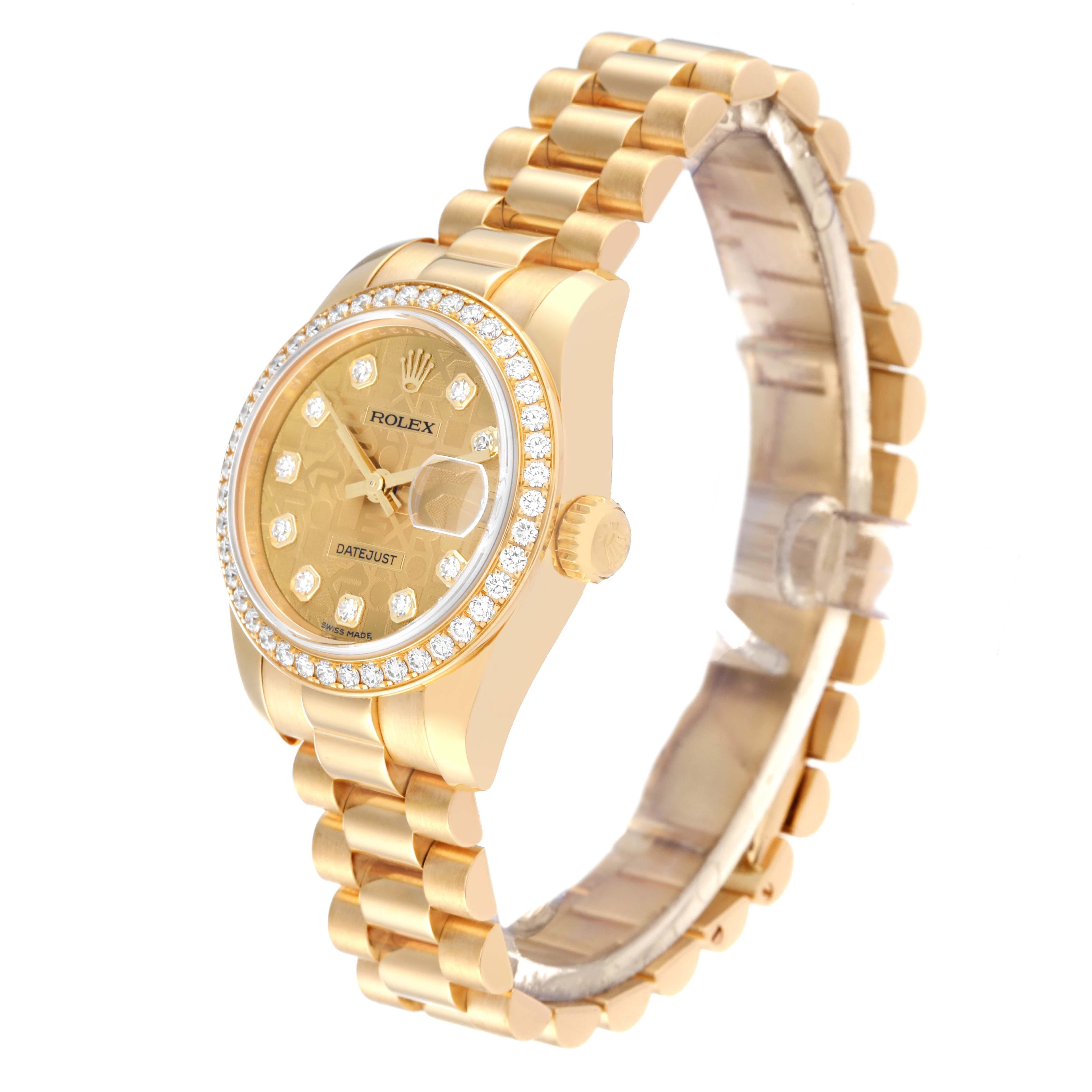 Rolex President Yellow Gold Anniversary Dial Diamond Ladies Watch 179138 In Excellent Condition In Atlanta, GA