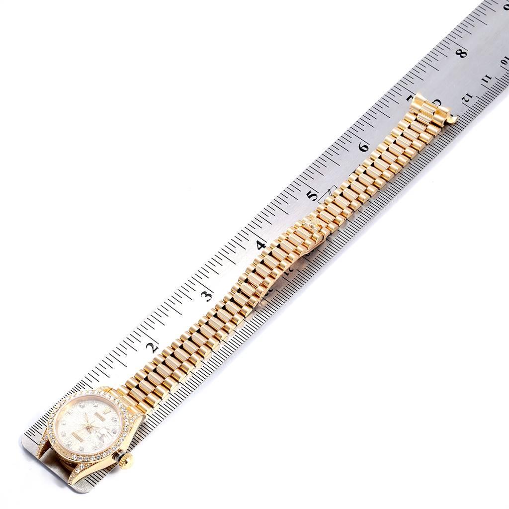 Rolex President Yellow Gold Anniversary Dial Diamond Ladies Watch 69158 For Sale 6