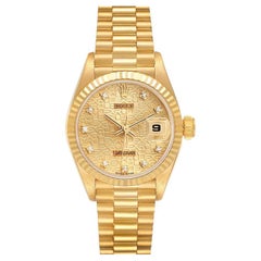 Rolex President Yellow Gold Anniversary Diamond Dial Ladies Watch 69178