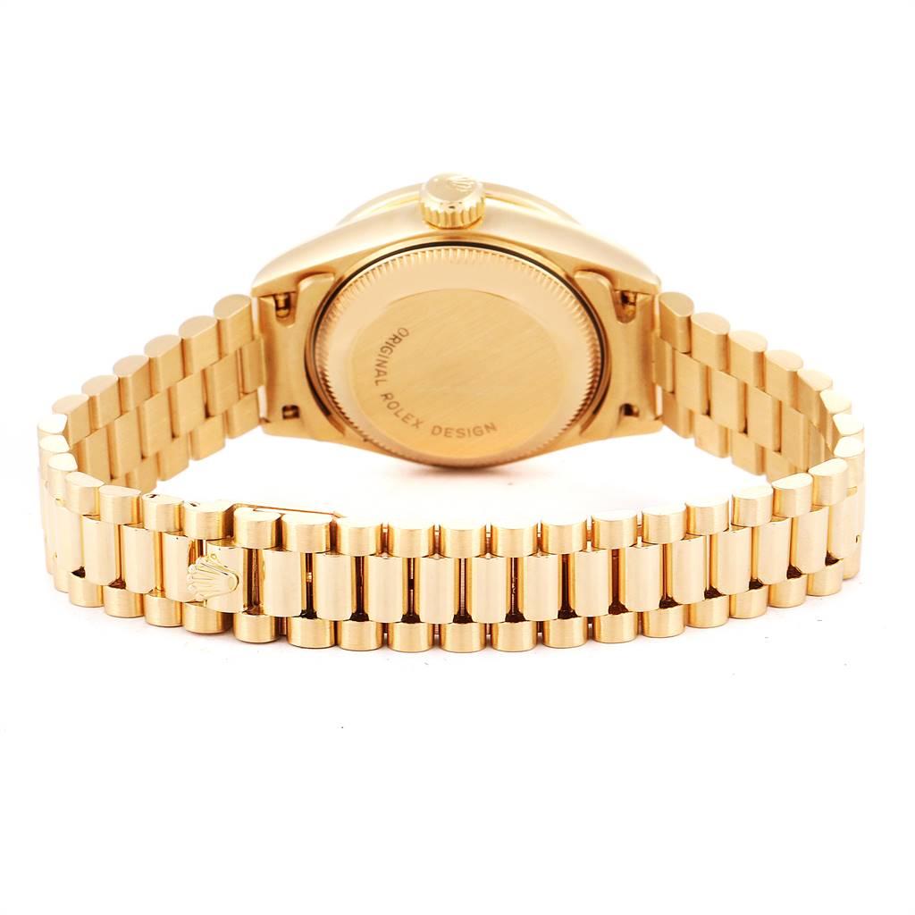 Rolex President Yellow Gold Blue Vignette Diamond Ladies Watch 69138 For Sale 3
