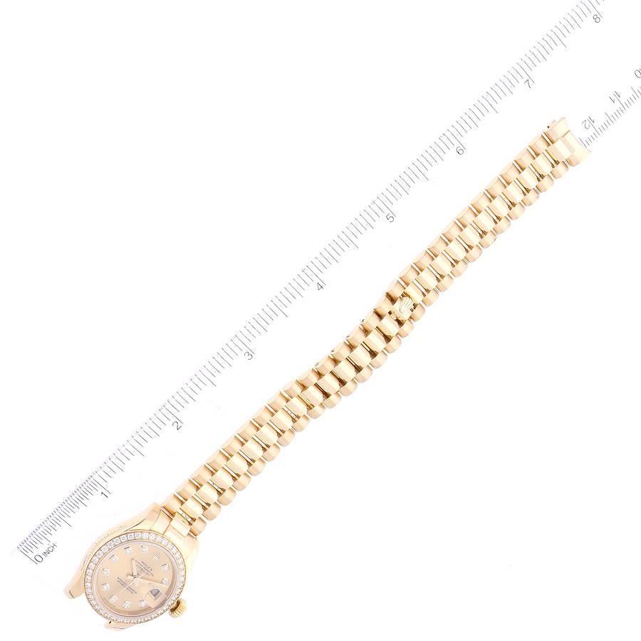 Rolex President Yellow Gold Diamond Dial Bezel Ladies Watch 179138 3