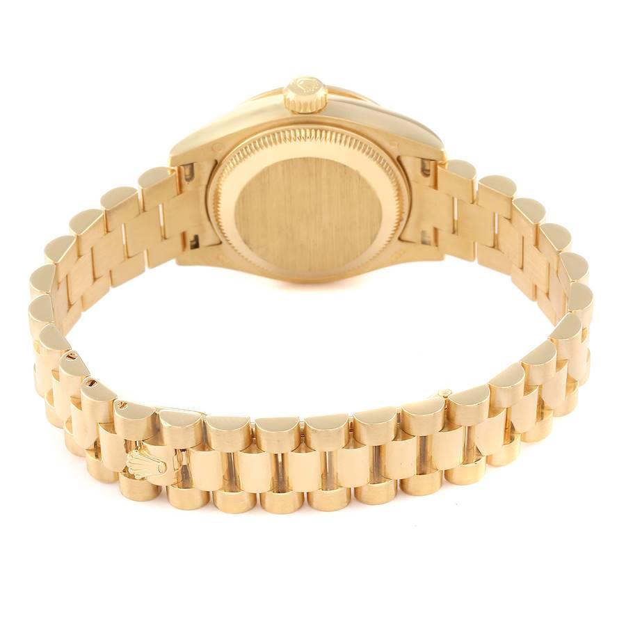 Rolex President Yellow Gold Diamond Dial Bezel Ladies Watch 179138 2