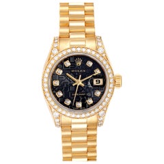 Rolex President Yellow Gold Diamond Dial Bezel Lugs Ladies Watch 179158