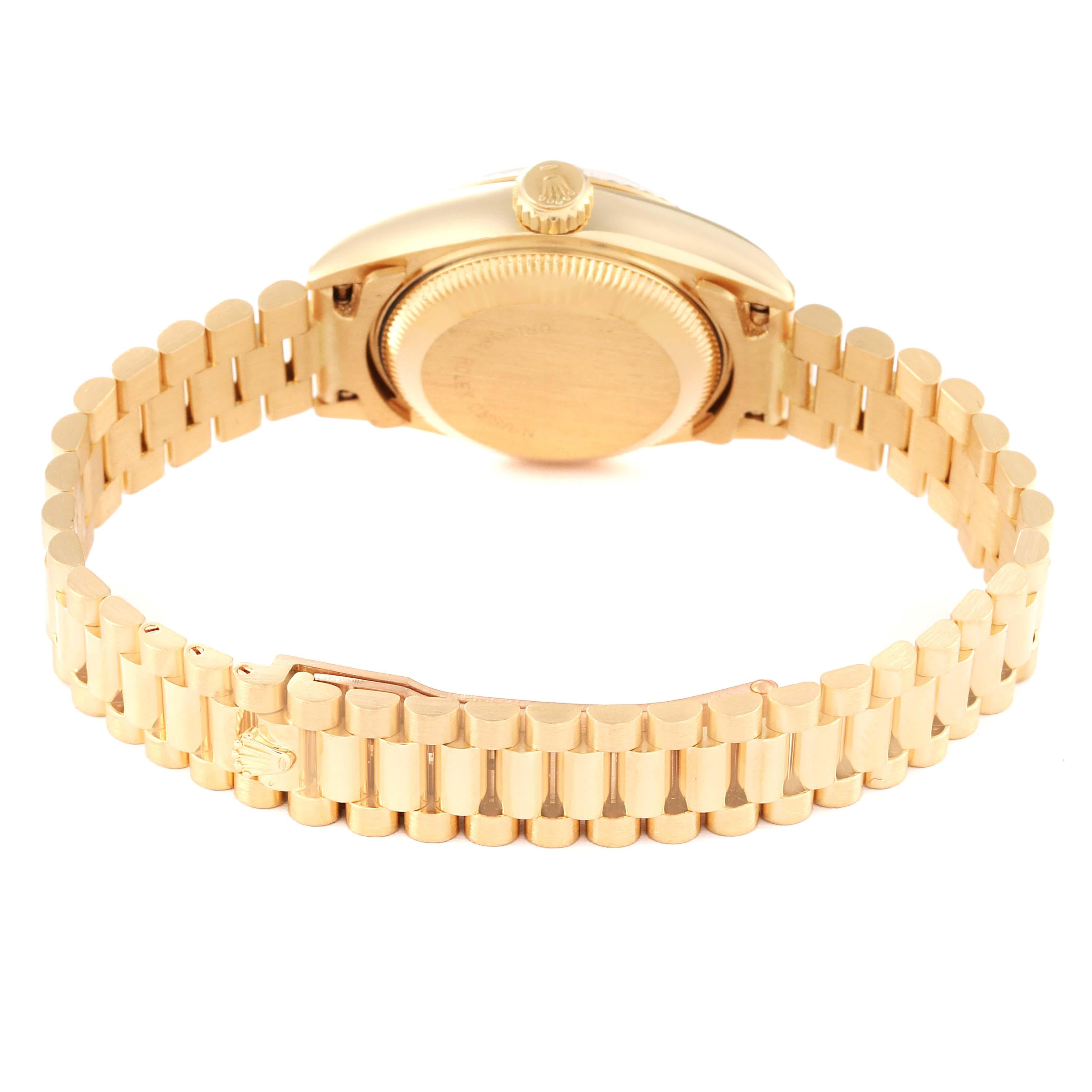 Rolex President Yellow Gold Diamond Dial Ladies Watch 69178 4