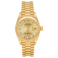 Rolex President Yellow Gold Diamond Dial Ladies Watch 69178
