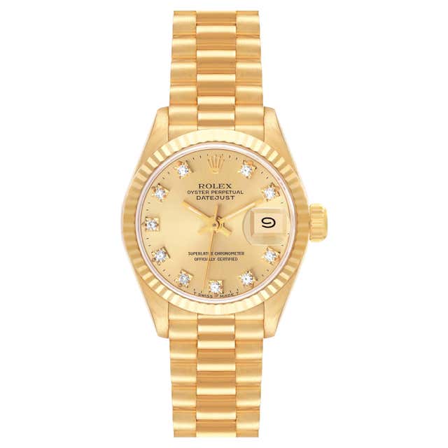 Rolex Ladies President Gold Watch 179178 White Roman Dial For Sale at ...