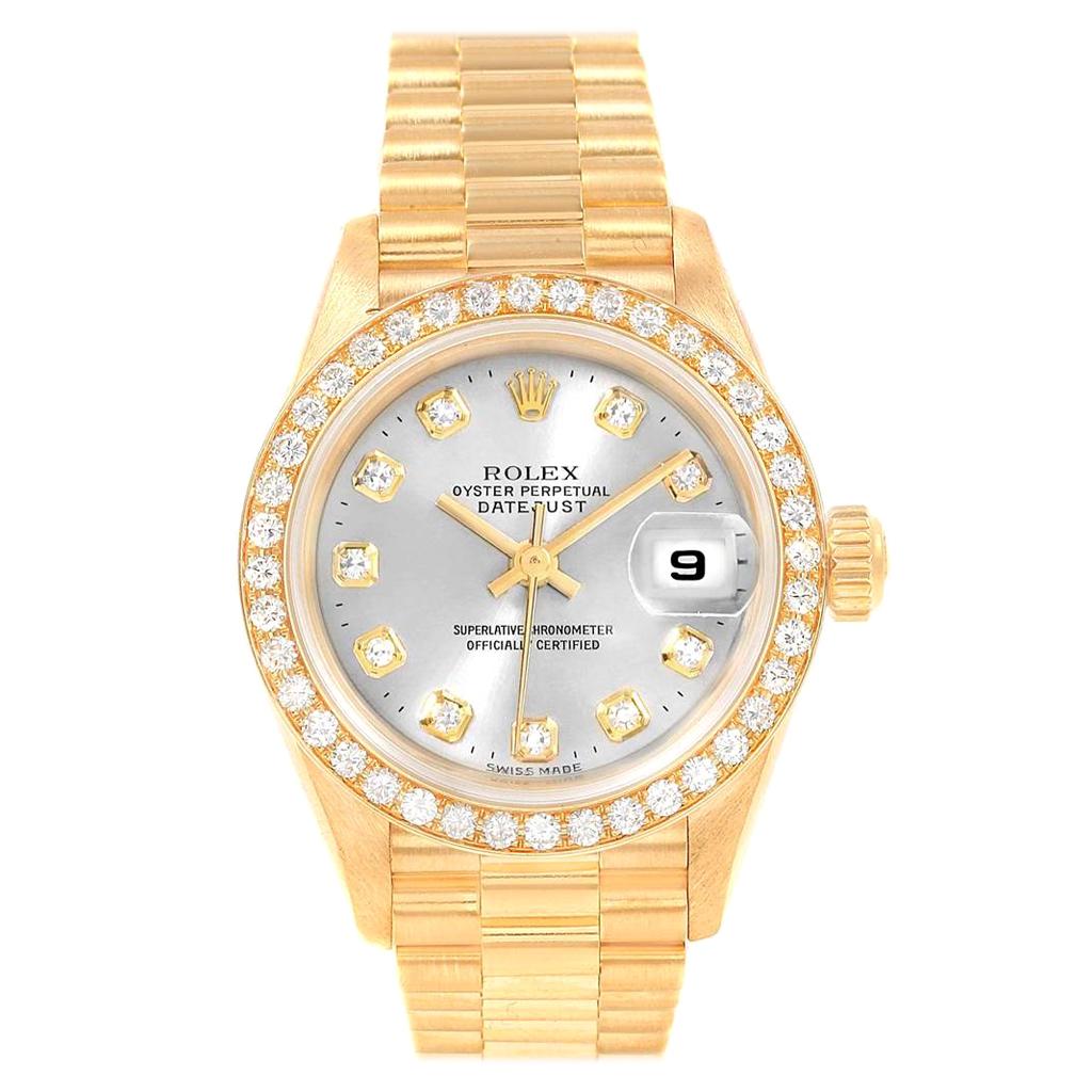 Rolex President Yellow Gold Diamond Ladies Watch 69138 Box Papers For Sale