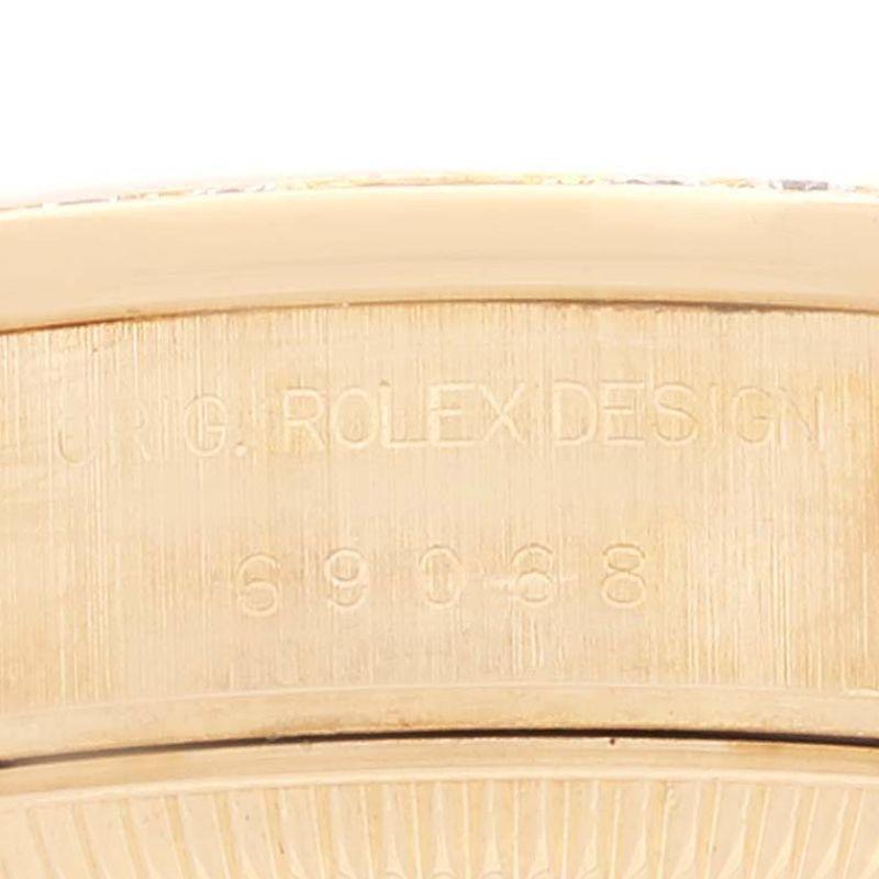 Rolex President Gelbgold MOP Zifferblatt Diamant-Rubin-Damenuhr 69068 im Angebot 3