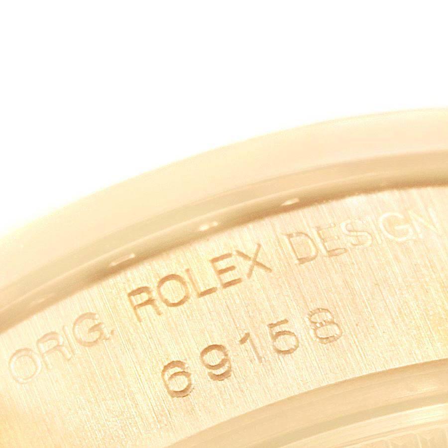 Rolex President Yellow Gold MOP Diamond Ladies Watch 69158 Box Papers 3