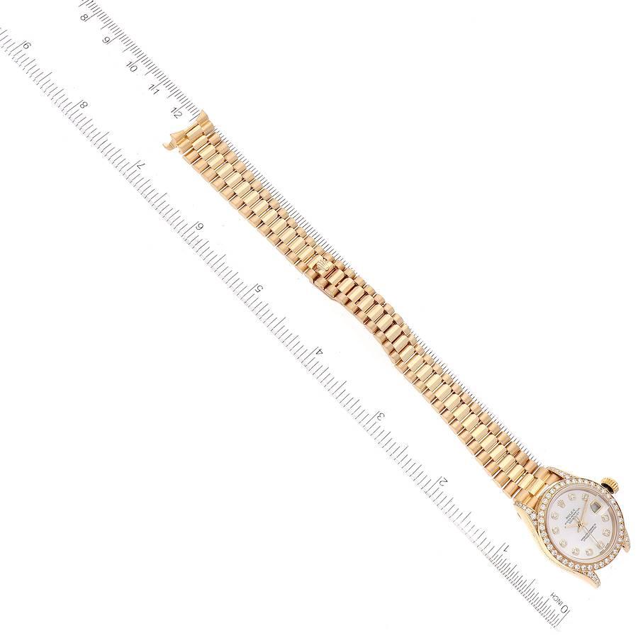 Rolex President Yellow Gold Mother of Pearl Diamond Ladies Watch 69158 6
