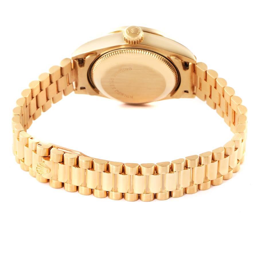 Rolex President Gelbgold Myriad Diamond Damenuhr 69158 im Angebot 6