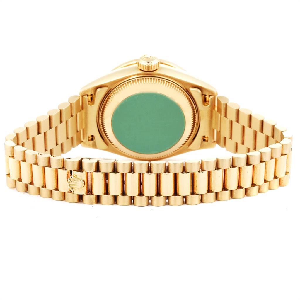 Rolex President Yellow Gold Red Vignette Diamond Ladies Watch 69138 6