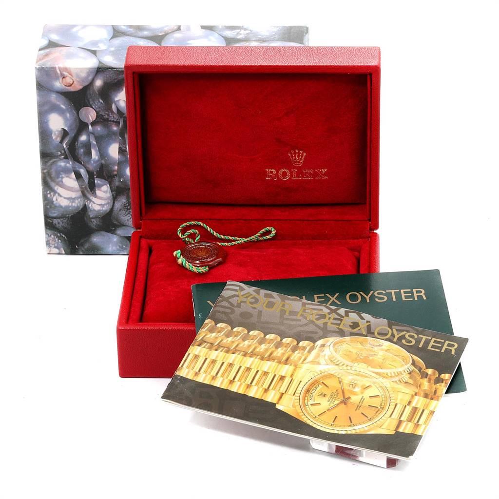 Rolex President Yellow Gold Red Vignette Diamond Ladies Watch 69138 7