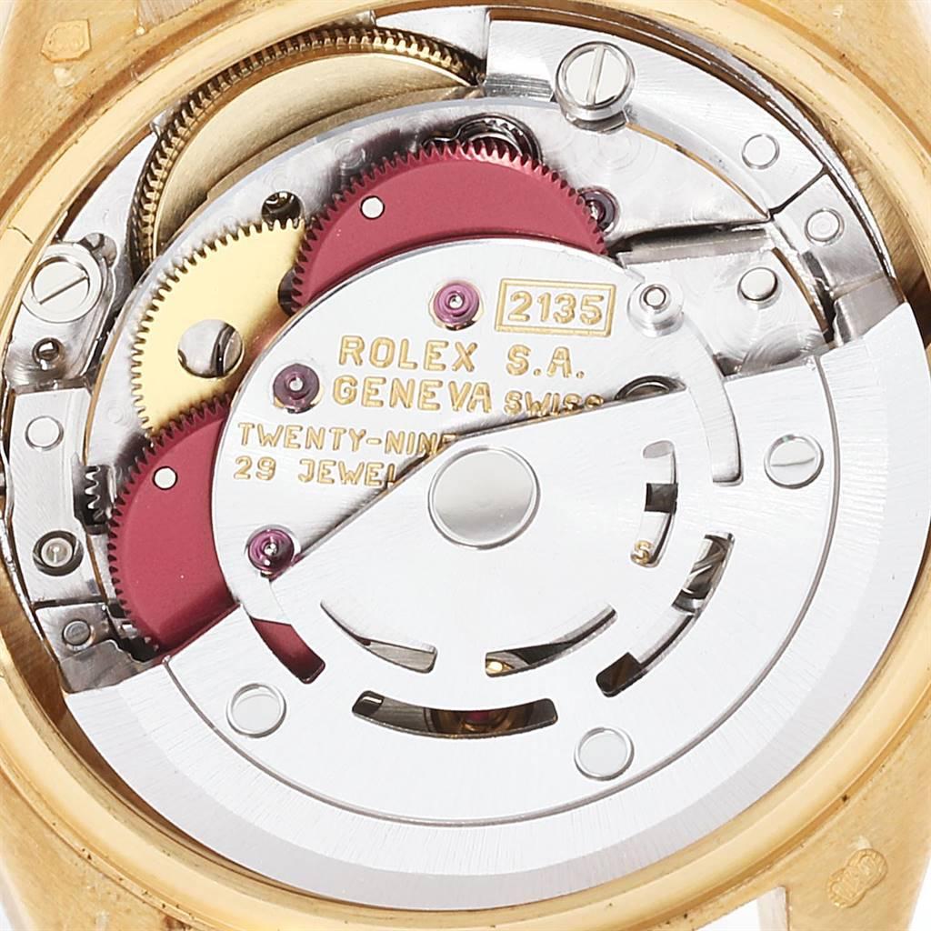 Rolex President Yellow Gold Red Vignette Diamond Ladies Watch 69138 4