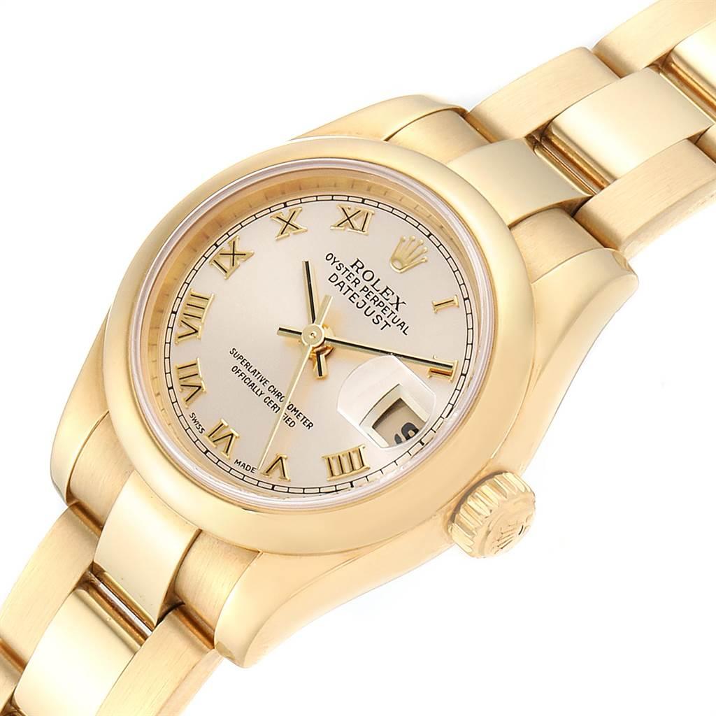 Rolex President Yellow Gold Roman Dial Ladies Watch 179168 Box Papers For Sale 1