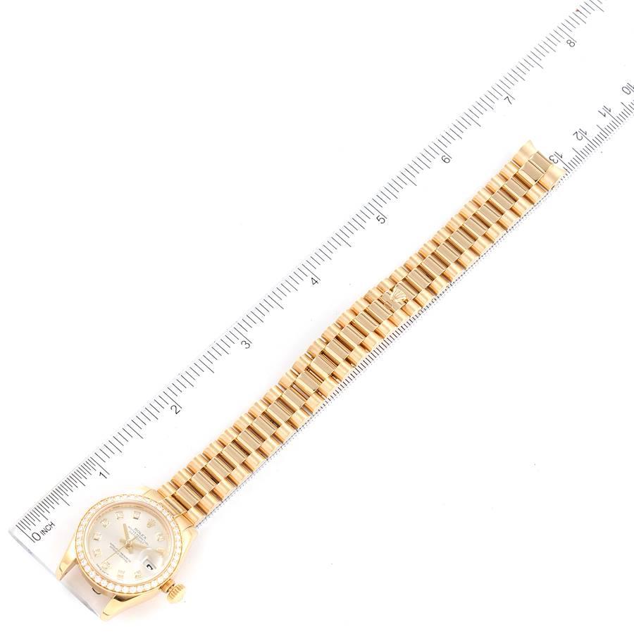 Rolex President Yellow Gold Silver Dial Diamond Ladies Watch 179138 For Sale 6