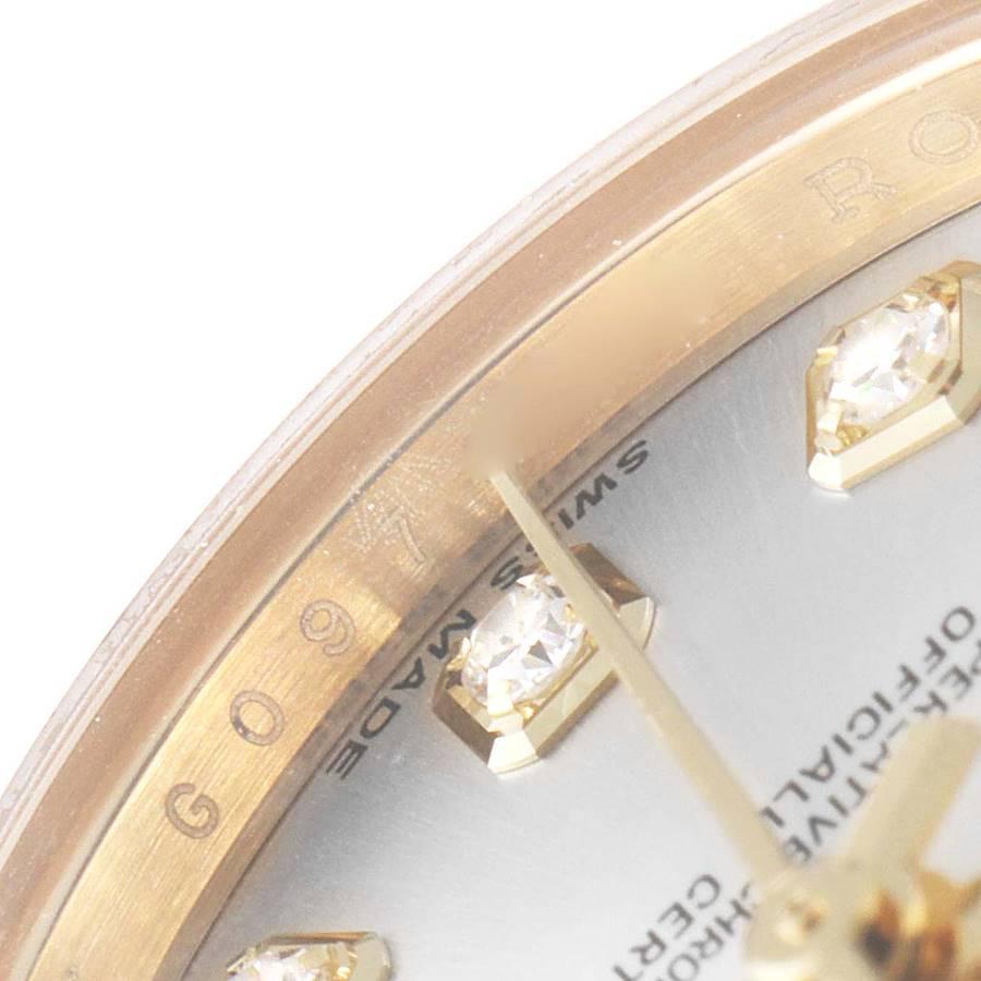 Rolex President Yellow Gold Silver Dial Diamond Ladies Watch 179138 For Sale 2