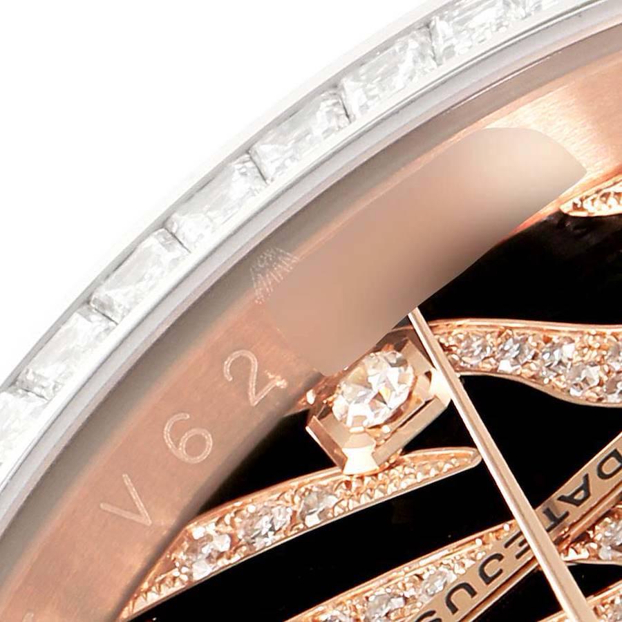 Rolex President Zebra Pave Diamond Dial Rose Gold Unisex Watch 116185 In Excellent Condition For Sale In Atlanta, GA