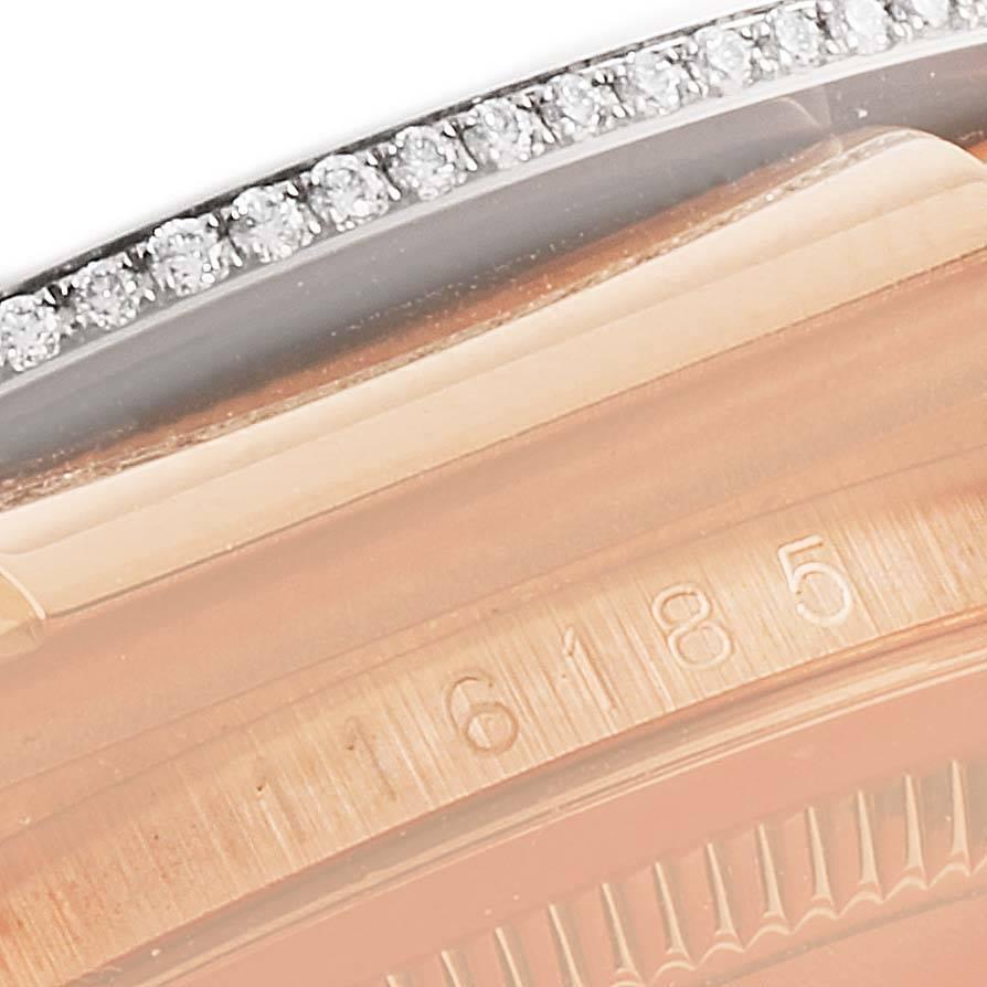 Women's Rolex President Zebra Pave Diamond Dial Rose Gold Unisex Watch 116185 For Sale