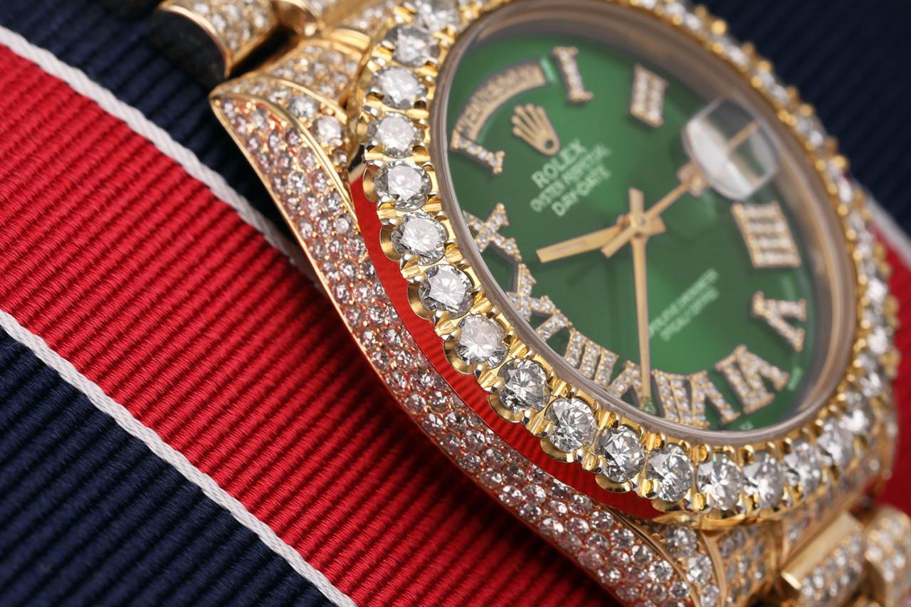 gold rolex presidential green face