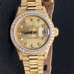 Rolex Presidential Datejust 26 Yellow Gold Diamond Ladies Watch