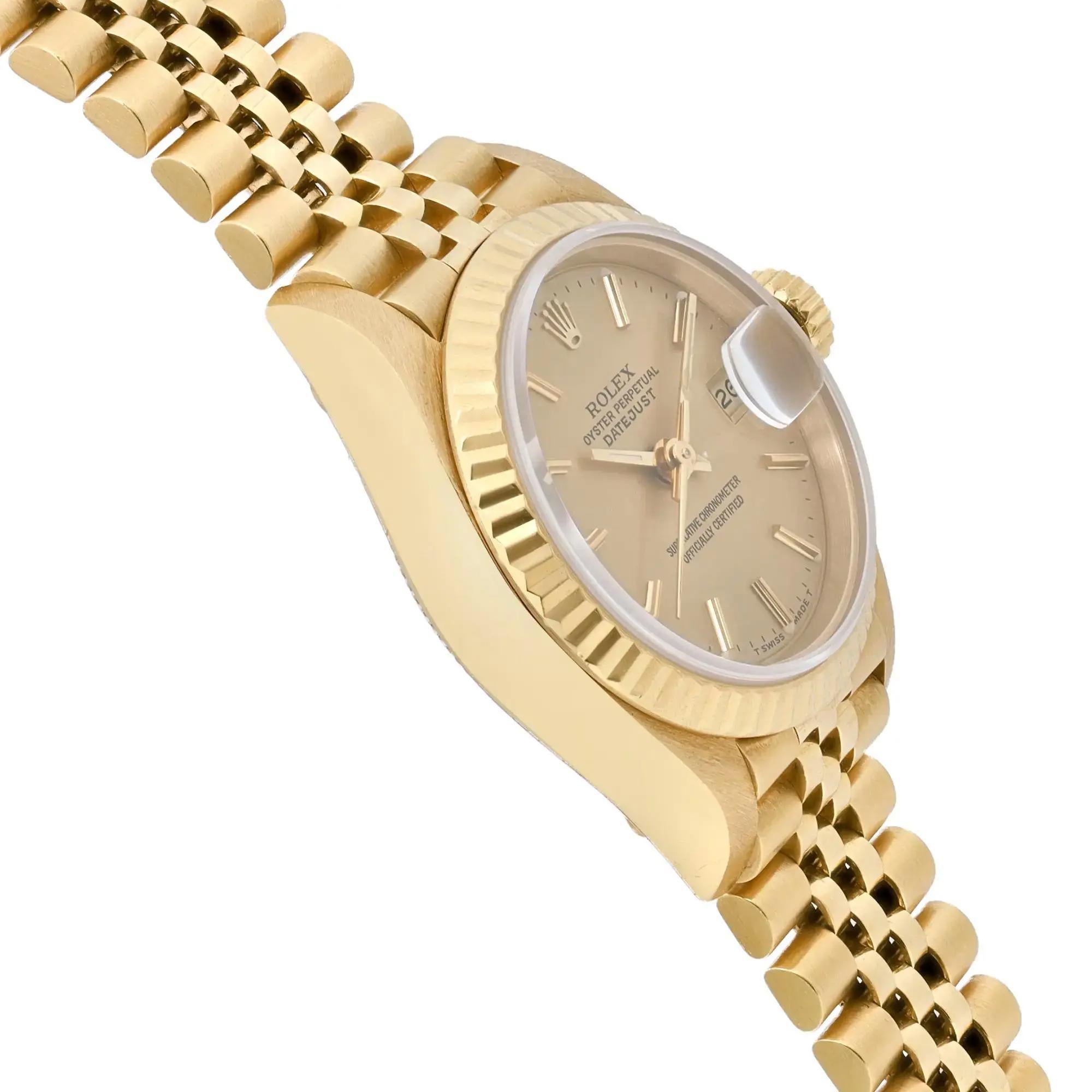 da uomo o donna Rolex Datejust Presidenziale 26mm Oro Giallo 18K Quadrante Champagne Orologio 69178 in vendita