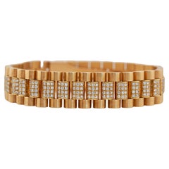 Rolex Presidential Jubilee Style Diamond Bracelet in Solid 18k Yellow Gold