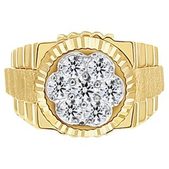 Anillo de racimo Rolex estilo presidencial Centro de corteza y lados pulidos