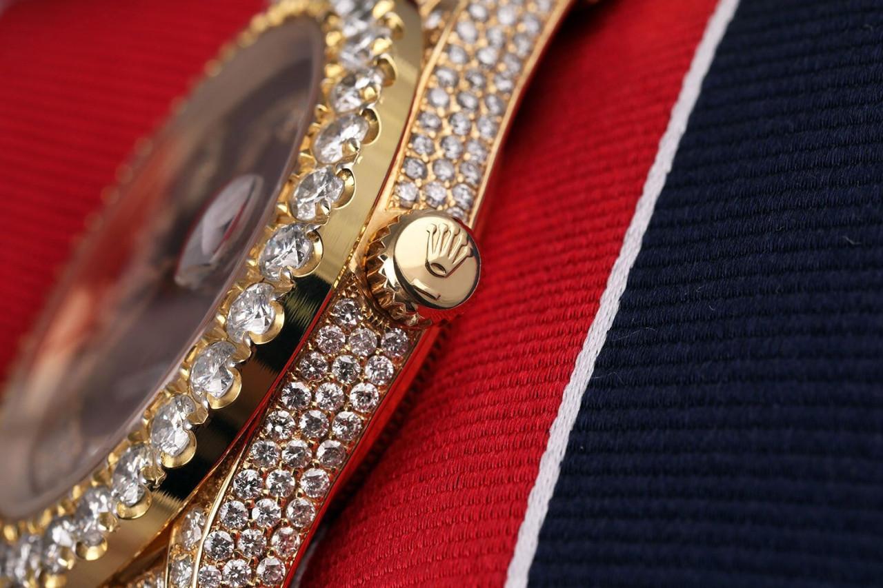 Rolex Montre Presidential Chocolate Roman Diamond Dial 18038 avec cadran en diamants naturels  en vente 2