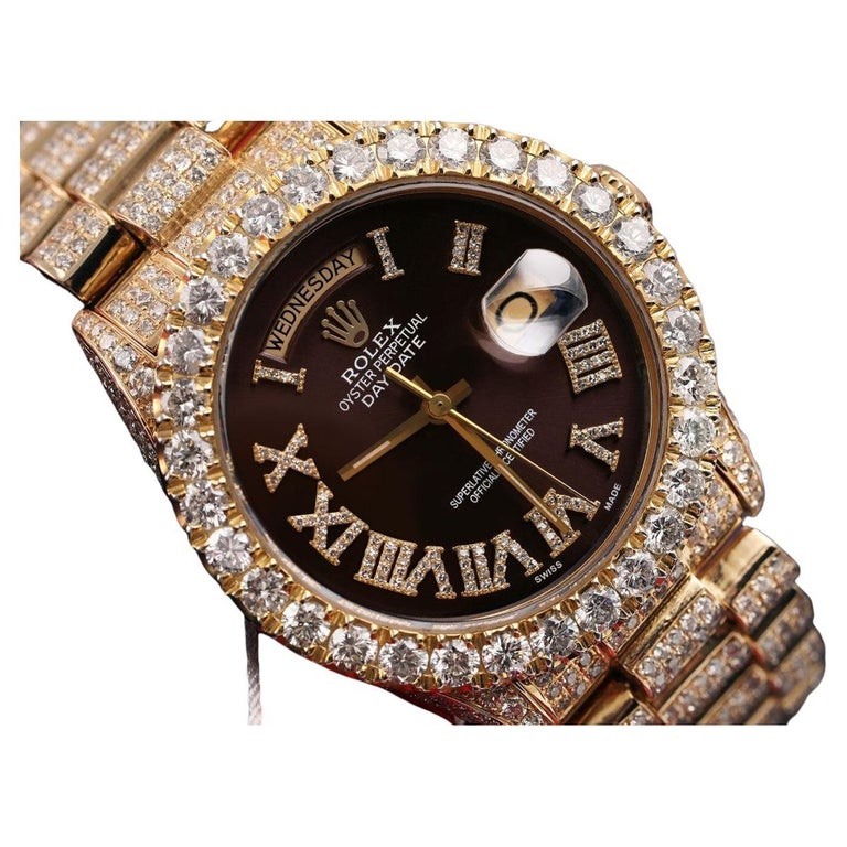 Rolex Presidential Chocolate Roman Diamond Dial Natural Diamonds Watch  18038 For Sale at 1stDibs | chocolate rolex, rolex chocolate presidential, presidential  rolex price