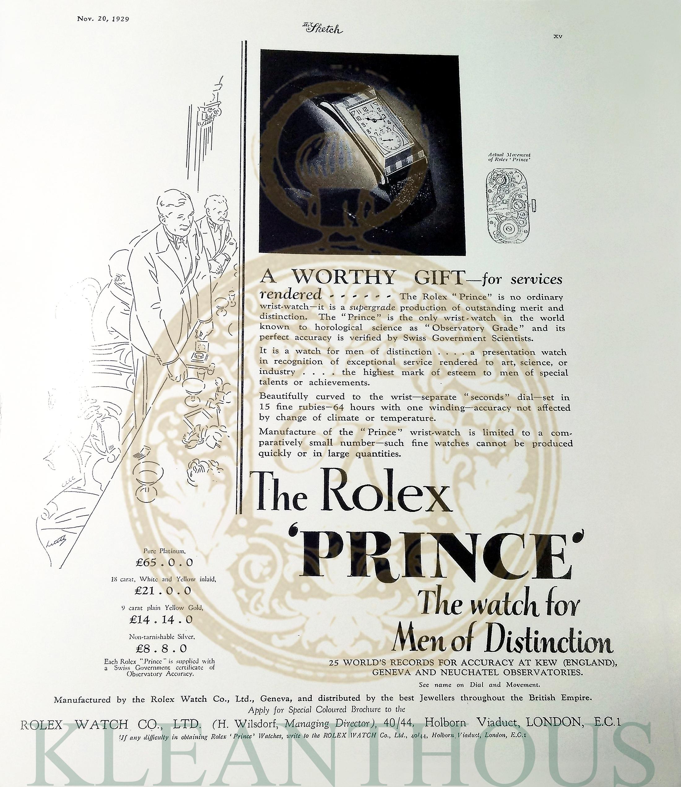 Rolex Prince Brancard, Art Deco, Silver, 1929 7