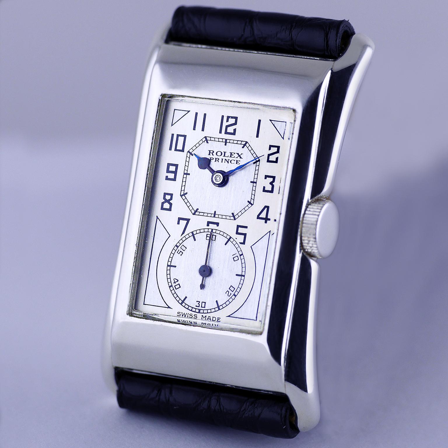 A very rare, fine and well-preserved Art Deco vintage wristwatch in silver by Rolex made in 1930. 

“The Rolex Prince - the watch for men of distinction”

If there was ever an accessory that identified one as a man of distinction it is the Rolex