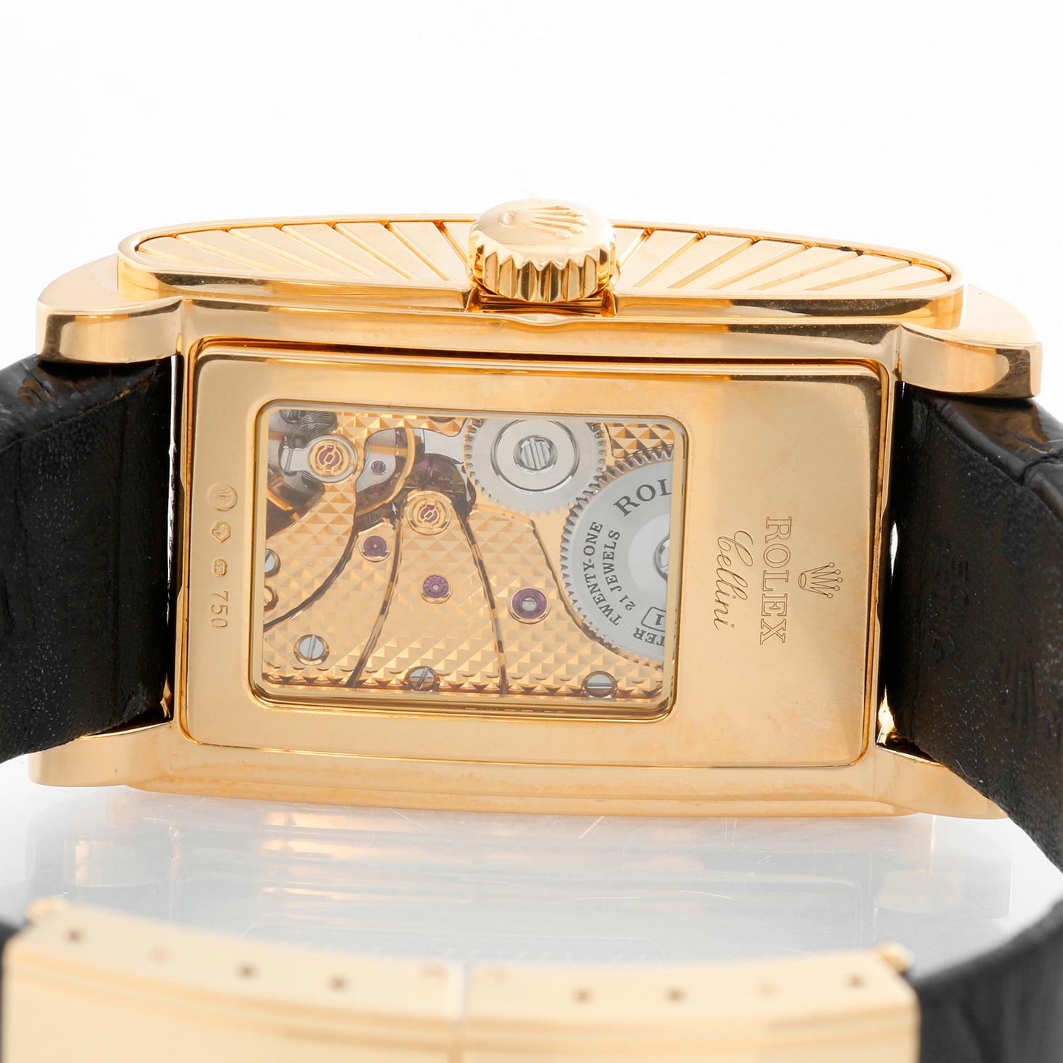 Rolex Prince Cellini Men's 18 Karat Yellow Gold Watch 5440/8 In Excellent Condition In Dallas, TX