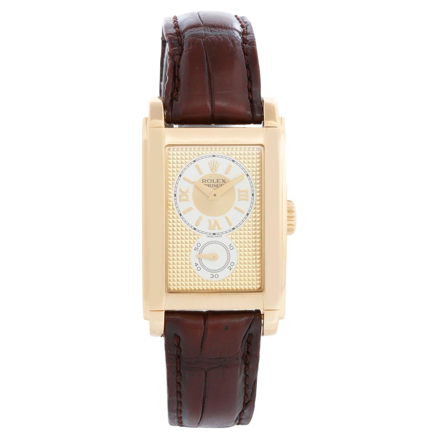 Rolex Prince Cellini Men's 18k Yellow Gold Watch 5440/8 For Sale