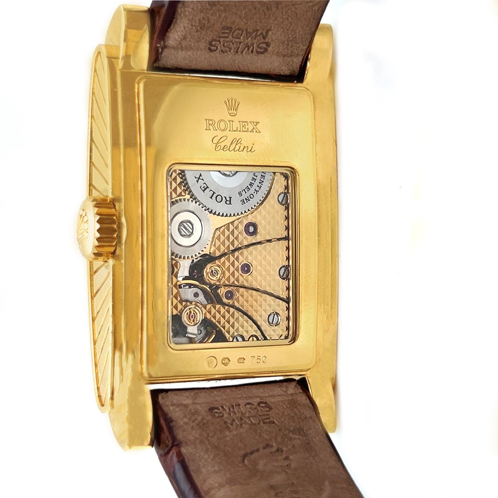 Rolex Prince Cellini Unisex Mens Womens 18K Yellow Gold Watch 5440/8  In Excellent Condition For Sale In Los Angeles, CA