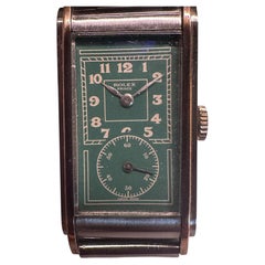 ROLEX prince circa 1935 in stainless steel and pink gold, manual-winding, curved