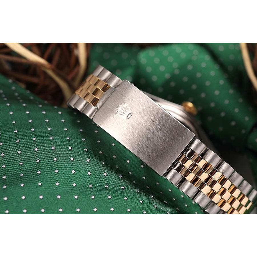 Men's Rolex Quick-Set Datejust Black Dial Round & Baguette Numbers Emerald Watch 16013 For Sale