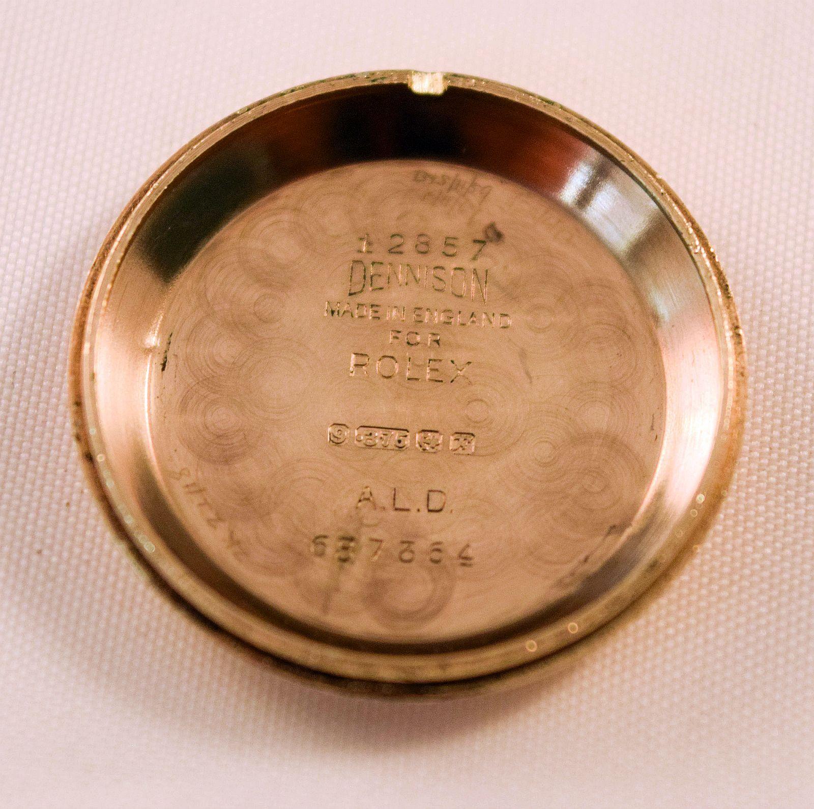 Rolex Rare and Attractive 1940's solid gold cased  watch stylish unusual lugs For Sale 12