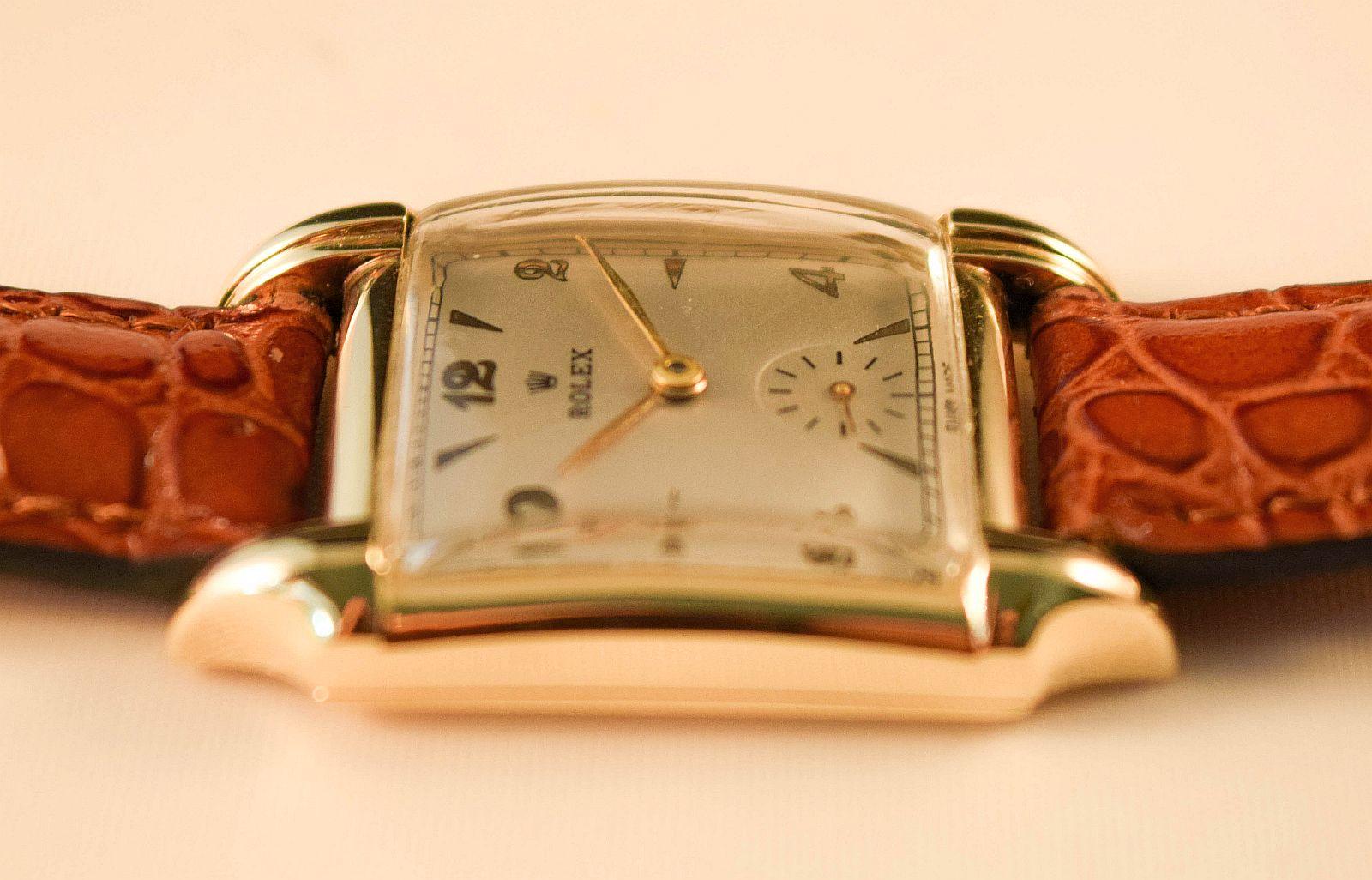 Rolex  rara y atractiva caja de oro macizo con inusuales asas en venta 5