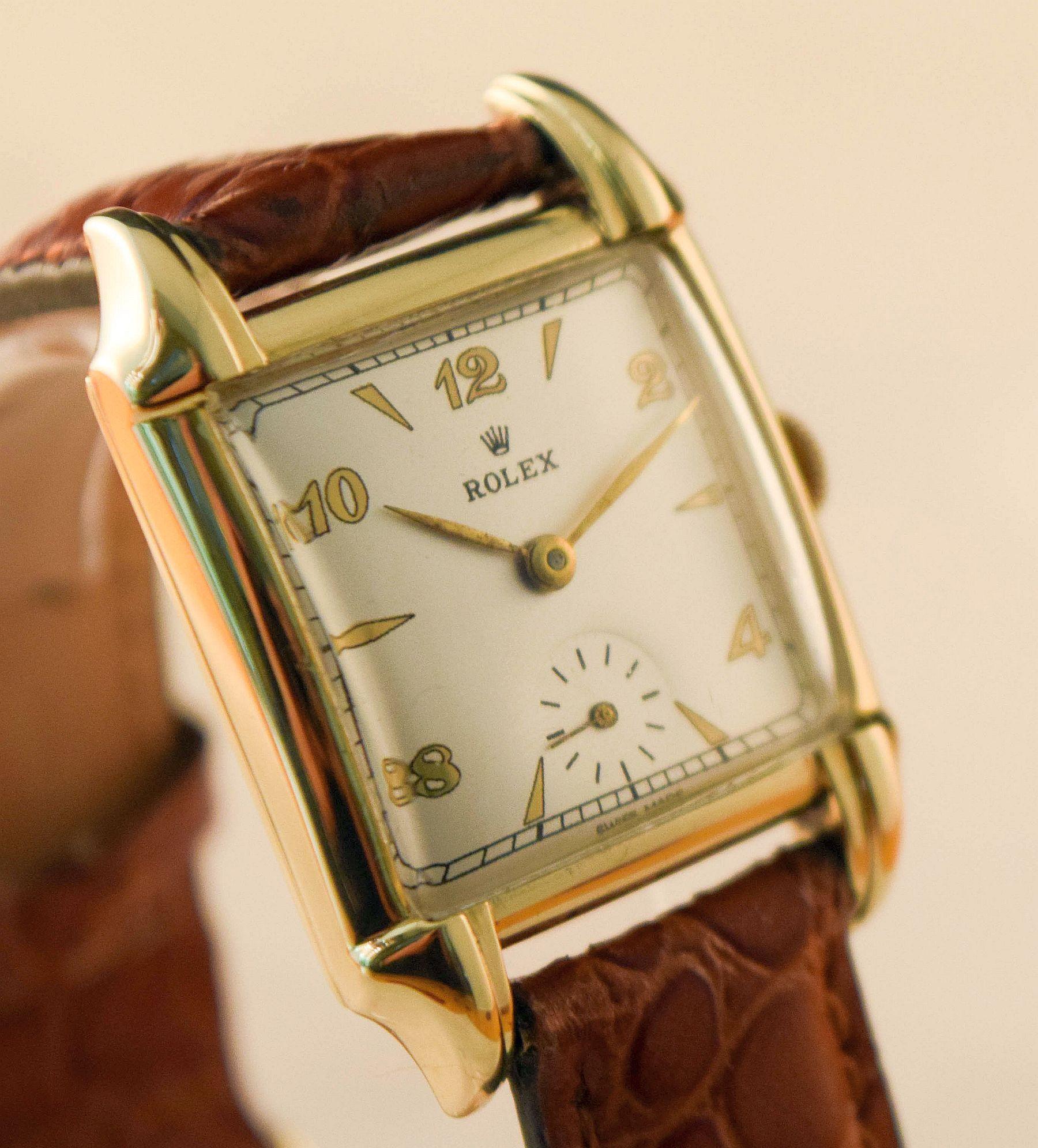 Rolex  rara y atractiva caja de oro macizo con inusuales asas en venta 6