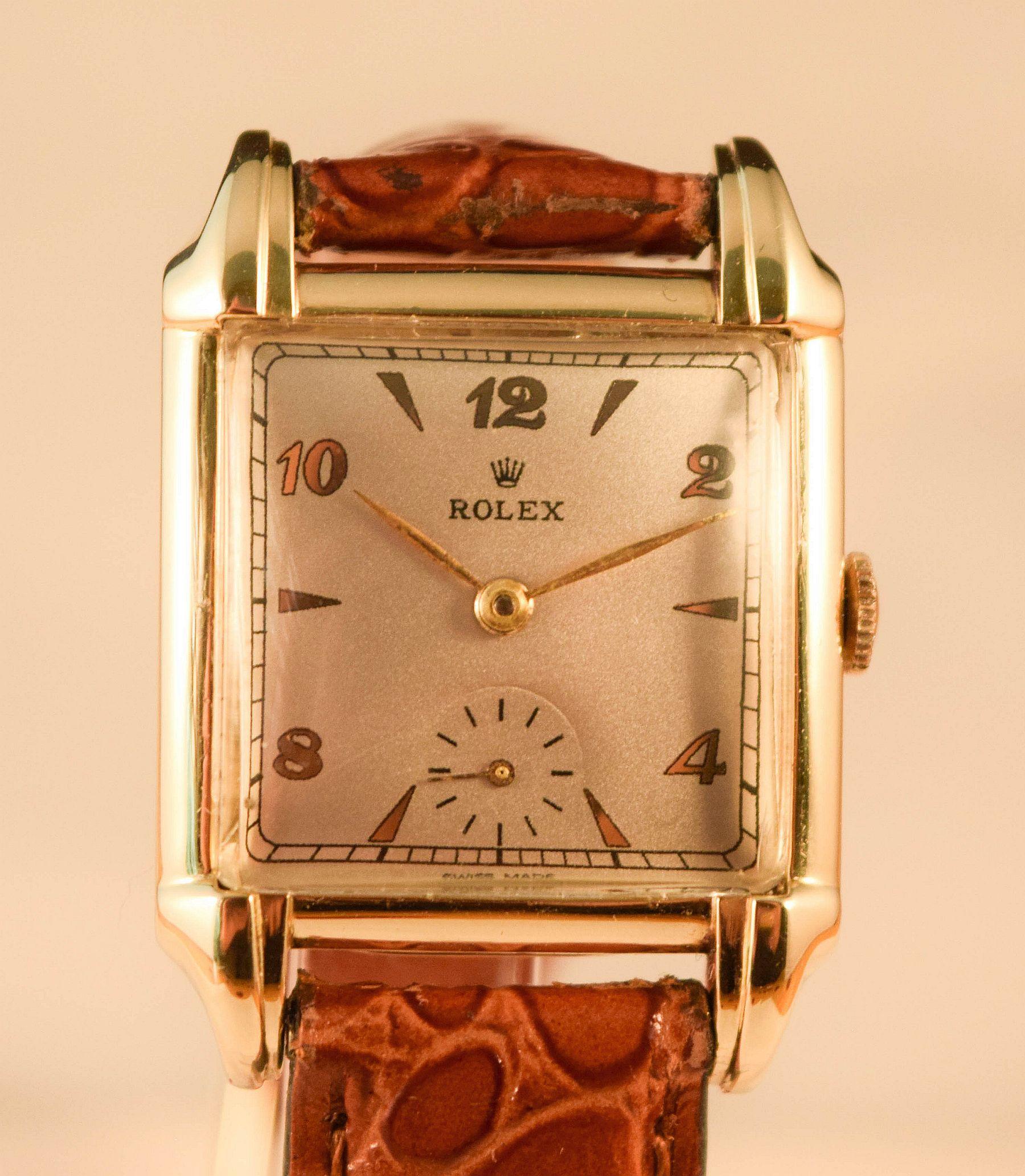 Rolex  rara y atractiva caja de oro macizo con inusuales asas en venta 7