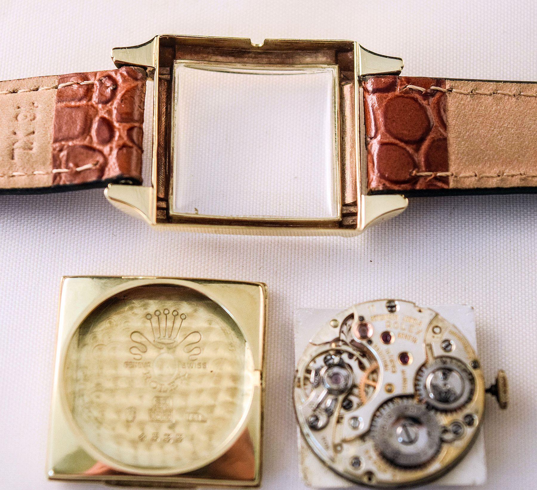 Rolex  rara y atractiva caja de oro macizo con inusuales asas en venta 9