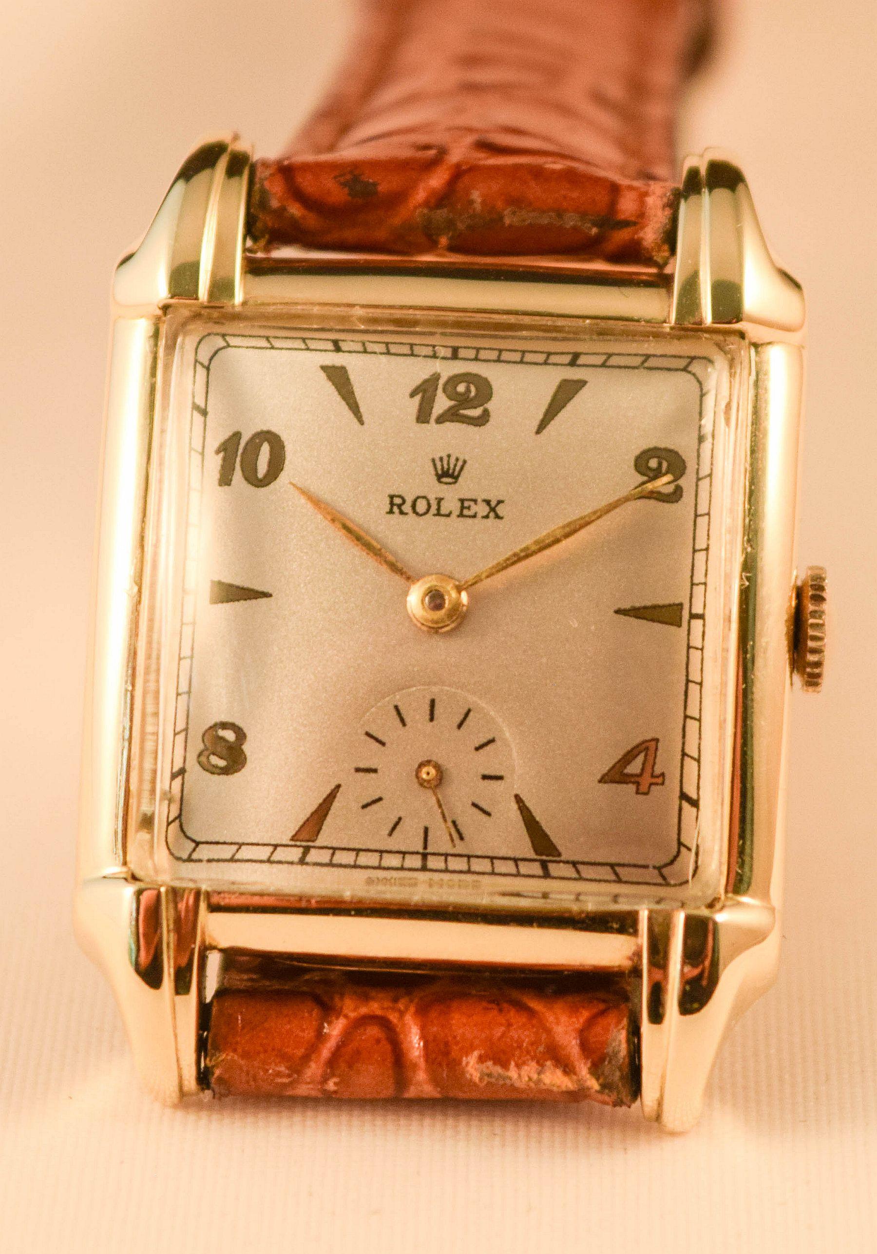 Rolex  rara y atractiva caja de oro macizo con inusuales asas en venta 12